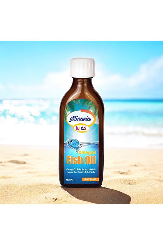 Kids Fish Oil Omega 3 Sitikolin Ve L-arjinin Içeren Balık Yağı Şurup (S.K.T 112025)
