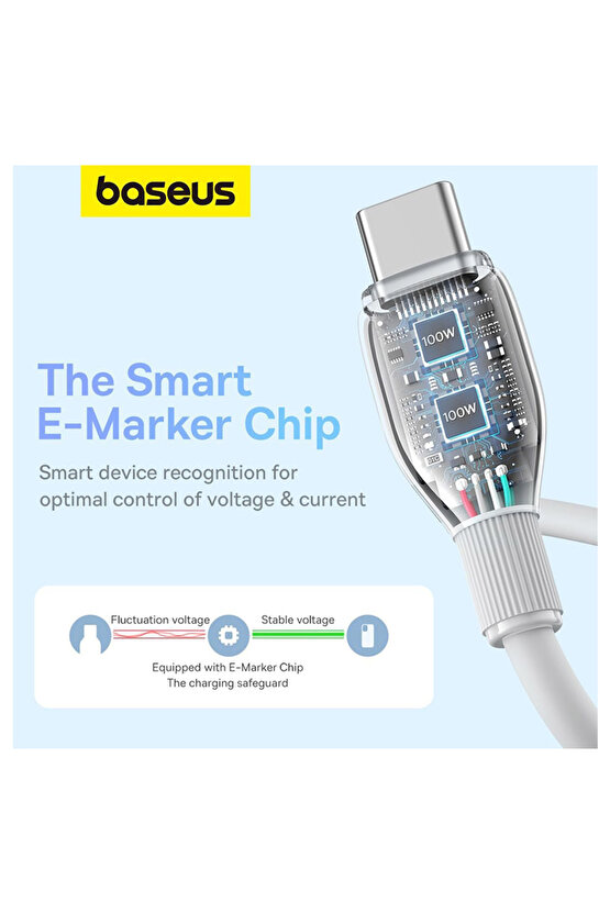 Pudding Serisi Hızlı Şarj Ve Data Kablosu Usbden Type-c Usb-cye 6 Amper 100w, 1,2m