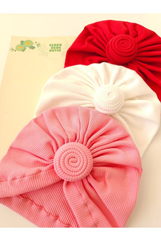 Kız Bebek & Çocuk Fırfır Bone & Bere 3Lü Set