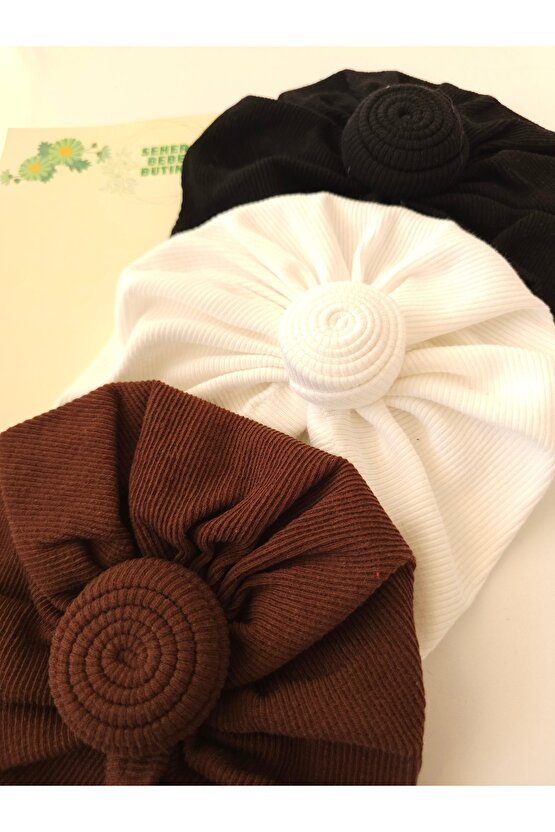 Kız Bebek & Çocuk Fırfır Bone & Bere 3Lü Set