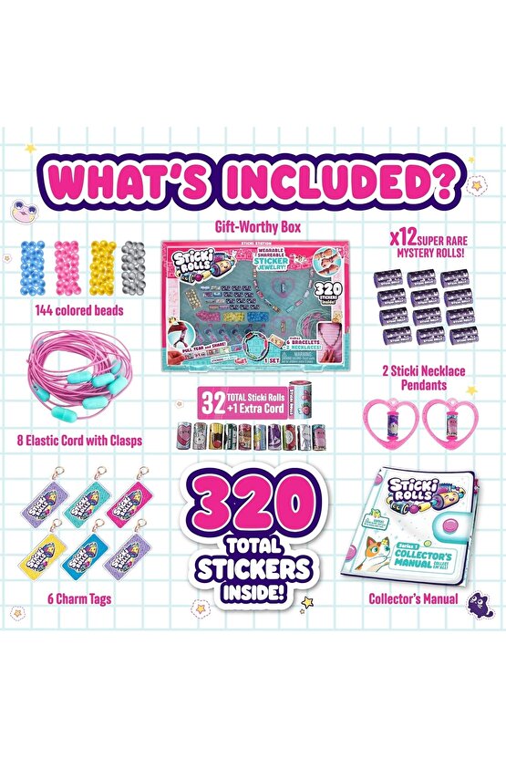 Sticki Rolls Sticki Station - En İyi Kendin Yap Çıkartma Takı Seti - Takı Setleri - Çıkart Yapıştır