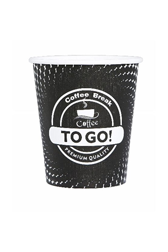 Karton Bardak 8 Oz 100lü Coffee To Go Siyah Karton Bardak