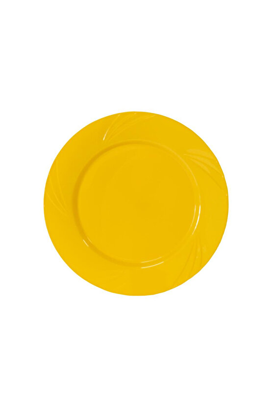 Plastik Tabak Sert Lüks 22cm (6 Adet) Sarı