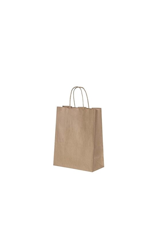 Burgu Saplı Kraft Kağıt Çanta 19x8x24 cm25li