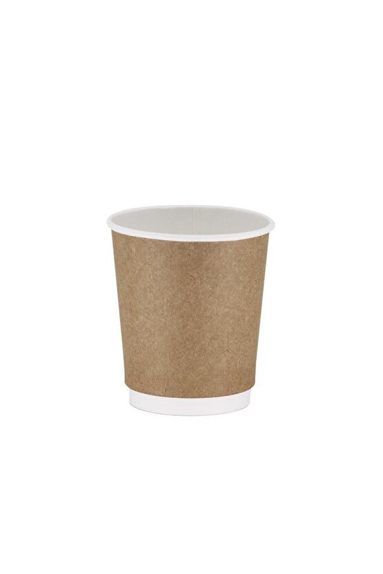 Double Wall Kraft Karton Bardak 8 Oz - 25 Adet