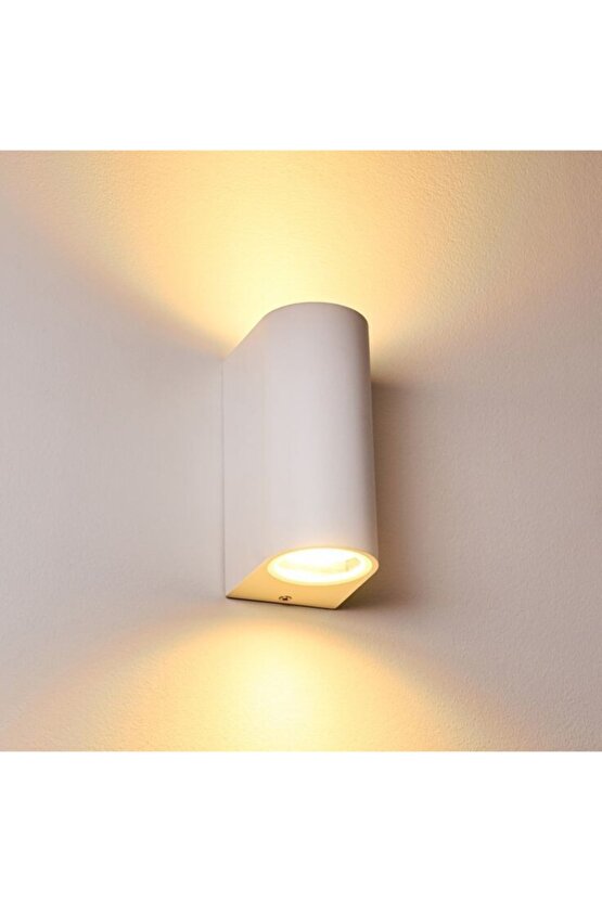 20 Adet Iç  Dış Mekan Dekoratif Çift Yönlü Modern Aplik Oval Beyaz