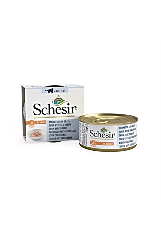 Broth Naturel Sauce Çipura ve Ton Balıklı Yetişkin Konserve Kedi Maması 70 Gr