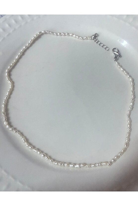 Doğal Arpa İnci Kolye 2-3 mm