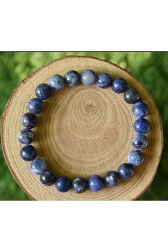 10 mm şifali sodalite - sodalit bileklik - Zihin açıklığı ve mantık taşı - doğal değerli taş