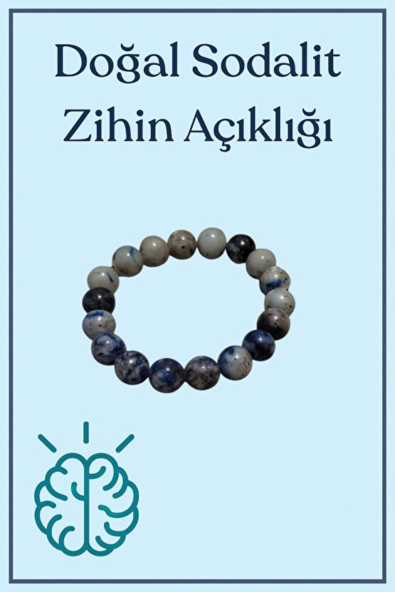 10 mm şifali sodalite - sodalit bileklik - Zihin açıklığı ve mantık taşı - doğal değerli taş