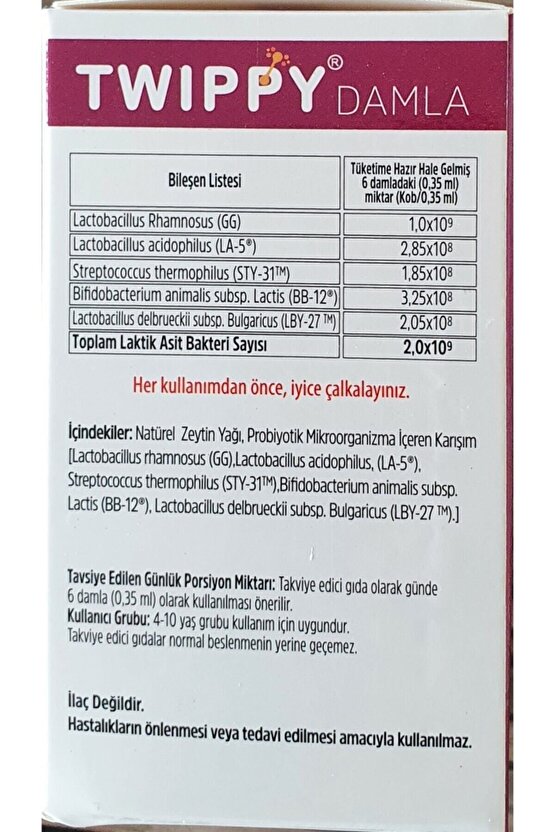 Twippy Damla 10ml - Twippy Probiyotik Damla 8681863200084(ORiJİNAL)