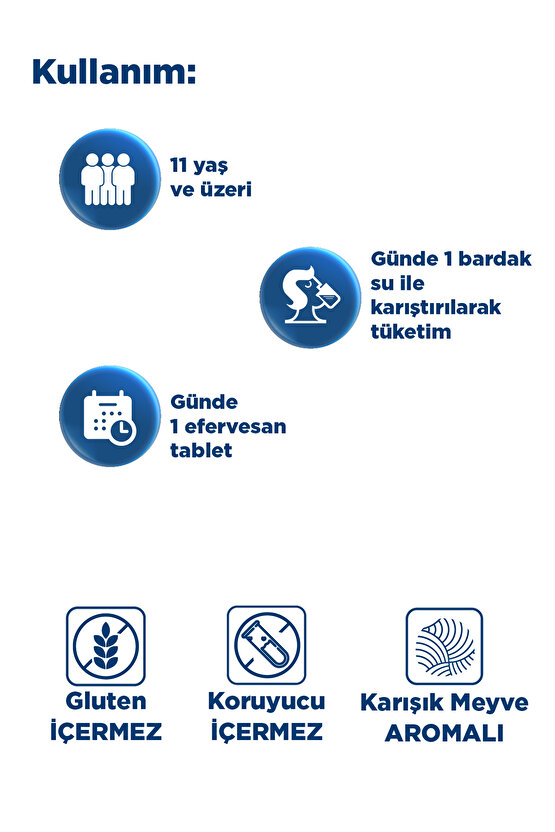 C Vitamini, Sambucus Nigra ve Çinko 15 Efervesan Tablet - C Vitamini, Kara Mürver Ekstresi, Çinko