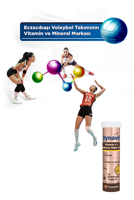 C Vitamini, Sambucus Nigra ve Çinko 15 Efervesan Tablet - C Vitamini, Kara Mürver Ekstresi, Çinko