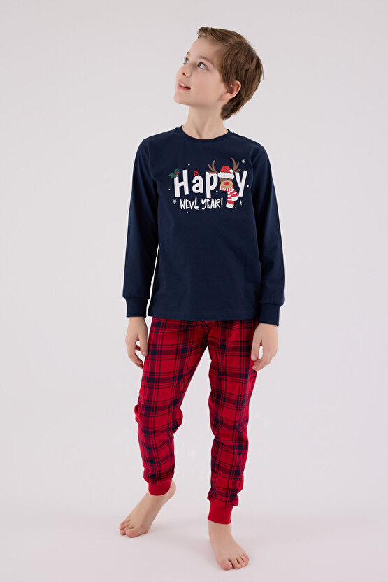 Erkek Çocuk Lacivert Pijama Takımı