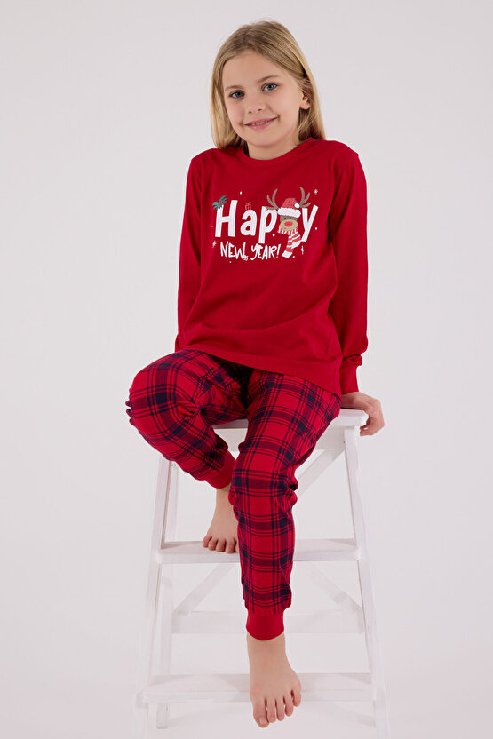 Kız Çocuk Kırmızı Pijama Takımı