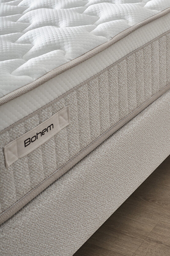 Bohem Prime Tek Kişilik Premium Ortopedik Pocket Yaylı Yatak – Isı Dengeleyici Konfor ve Sessiz Uyku
