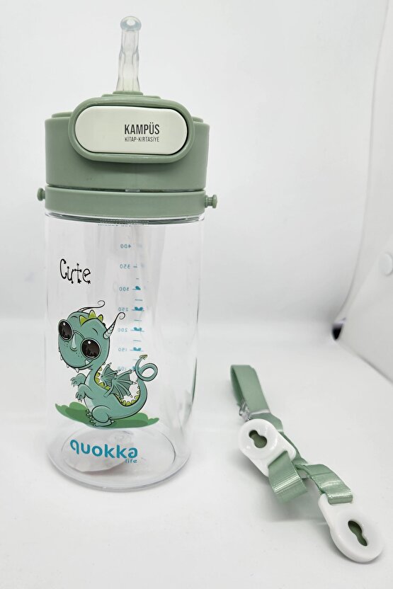 Quokka 450ml Yeşil Pipetli Askılı Matara