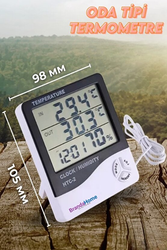 HTC-2 Dijital Nem ve Sıcaklık Ölçer Hassas Higrometre Termometre Oda Tipi