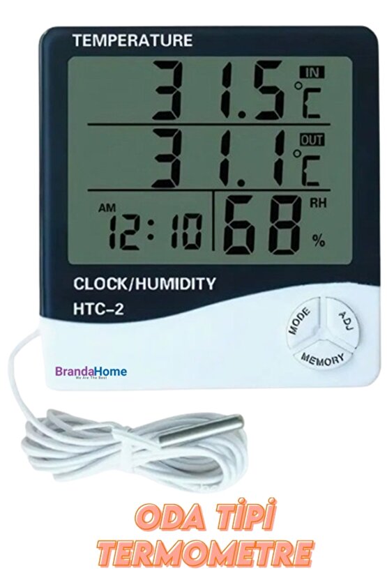 HTC-2 Dijital Nem ve Sıcaklık Ölçer Hassas Higrometre Termometre Oda Tipi