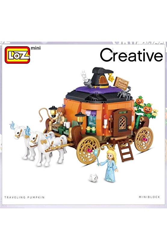 Mikro Blok Balkabağı Arabası 839 Parça - Lego Setleri - Loz Mini Lego - Araba Lego - Loz Lego - Mikr