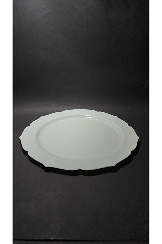 Mika Tabak& Parti Tabak&parti Mika Tabak & Dogum Günu Tabak &plastik Tabak 26 Cm - 6 Adet Krem