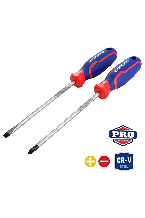 WP200503 2 Parça Profesyonel CR-V Manyetik Tornavida Seti