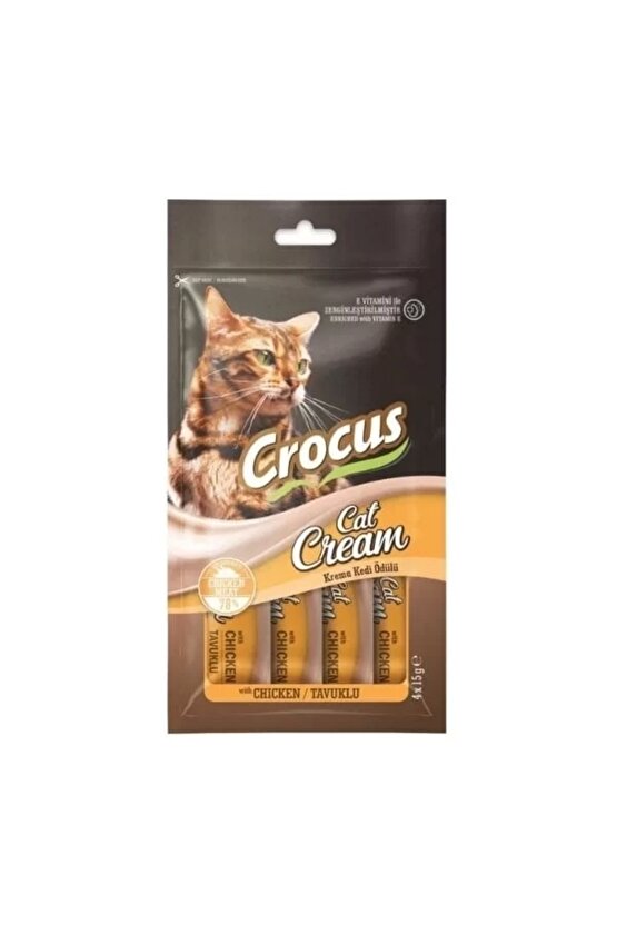 Crocus Tavuklu Sıvı Kedi Ödül Maması 15 gr X 4 Adet