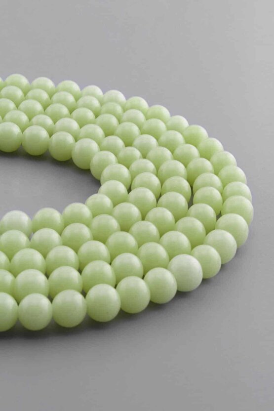 Fosforlu Sıkma Doğal Taş Parlak Limon Küre Kesim 8mm Dizi