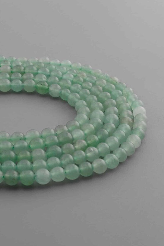 Aventurin Doğal Taş Parlak Yeşil Küre Kesim 6mm Dizi [aa]
