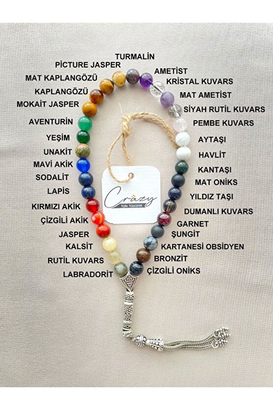 8 Mm Doğaltaş Karma Tesbih