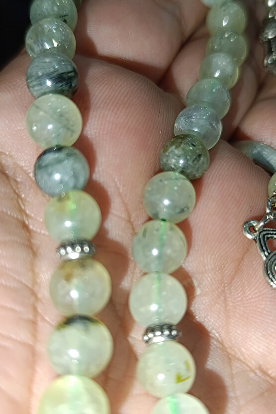 Prehnite Taşı 8 mm Natural Doğaltaş Tesbih