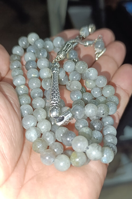 Labradorit Taşı 8 mm 99 lu Namaz ( Dua ) Tesbihi