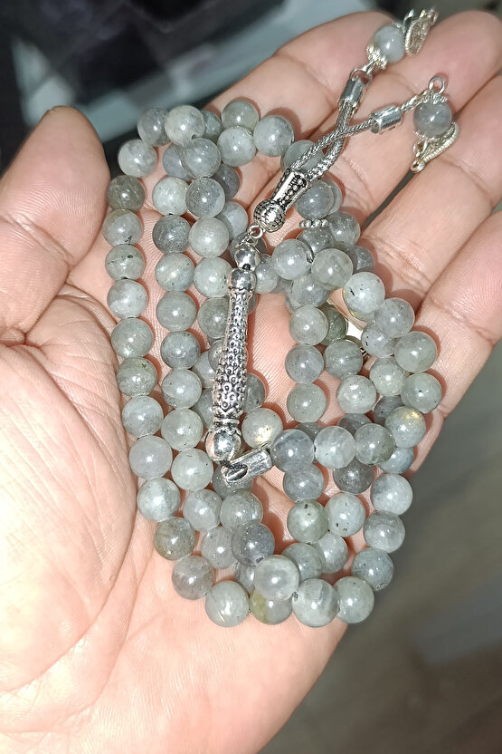 Labradorit Taşı 8 mm 99 lu Namaz ( Dua ) Tesbihi