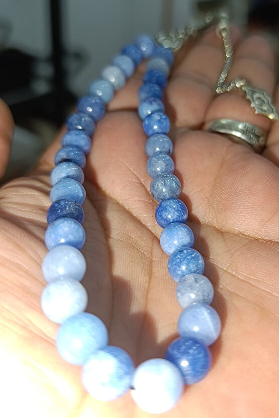 Kalsedon Taşı 8 mm Natural Doğaltaş Tesbih