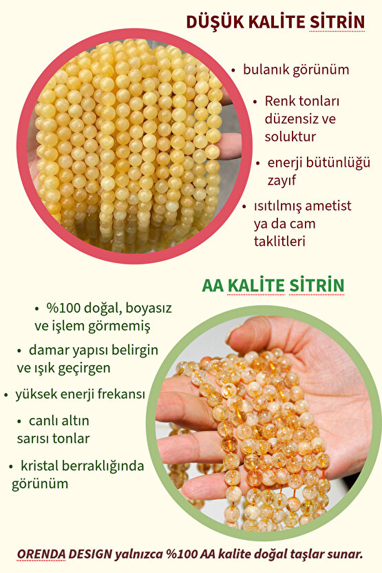 Sitrin Doğal Taş Bileklik (POZİTİF ENERJİ DEPOSU) 1.kalite Doğal Taş
