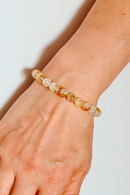 Sitrin Doğal Taş Bileklik (POZİTİF ENERJİ DEPOSU) 1.kalite Doğal Taş