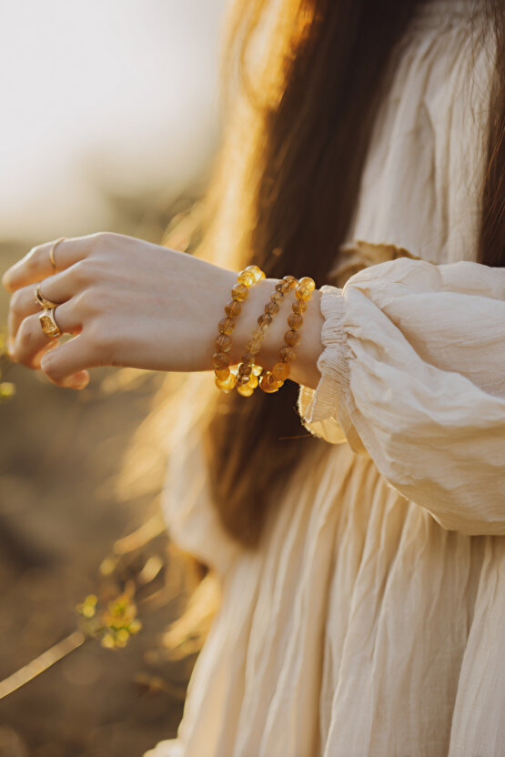 Sitrin Doğal Taş Bileklik (POZİTİF ENERJİ DEPOSU) 1.kalite Doğal Taş