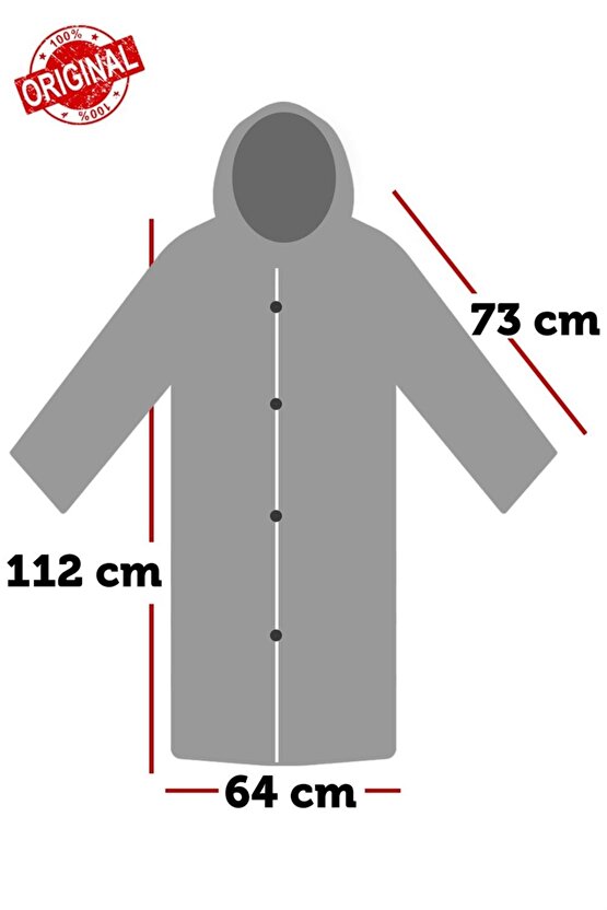Unisex Kadın Ve Erkek YAĞMURLUK %100 EVA Çıtçıtlı Kapüşonlu SİYAH Renk