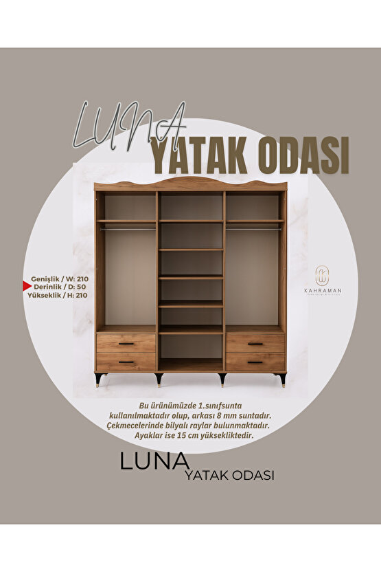 Luna Yatak Odası takımı - Gardırop - Şifonyer - 2li Komodin