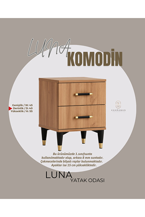 Luna Yatak Odası takımı - Gardırop - Şifonyer - 2li Komodin