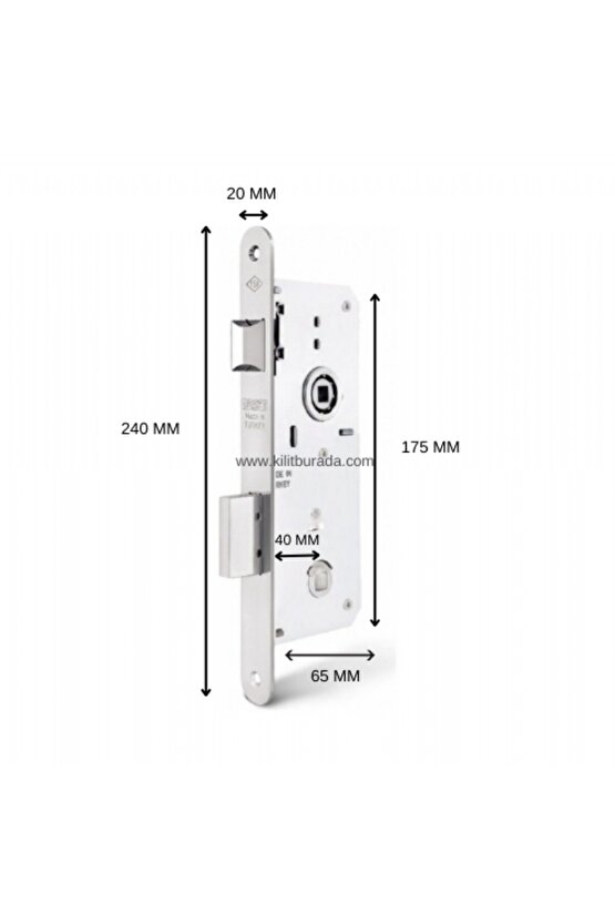 Gömme Kilit WC Oval 20 Mm Aynalı 40 Mm