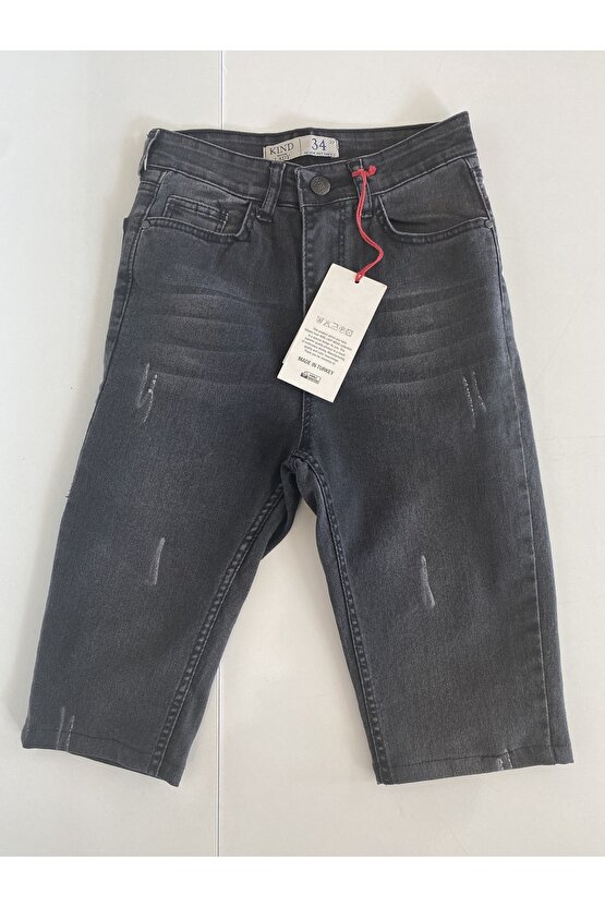 Erkek Çocuk Koyu Gri Likralı Şort