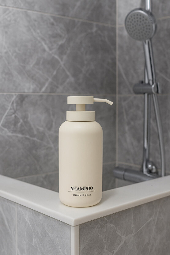 Şampuan Şişesi – 550 ml, Dispenser, Minimalist Tasarım, Banyo İçin Sıvı Sabun & Şampuanlık
