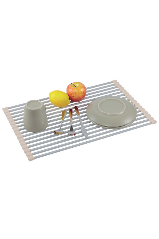 Katlanabilir Bulaşık Kurutma Matı – Silikon Uçlu Alüminyum 52x31 cm, Çok Amaçlı Mutfak Yardımcısı
