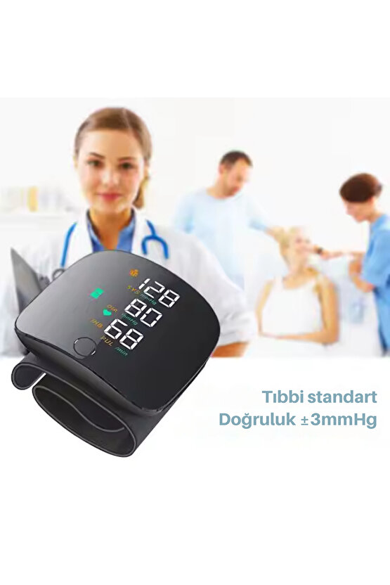 Dijital Bilekten Tansiyon Aleti – Otomatik Ölçüm, Renkli LCD Ekran, Taşınabilir ve Kolay Kullanım