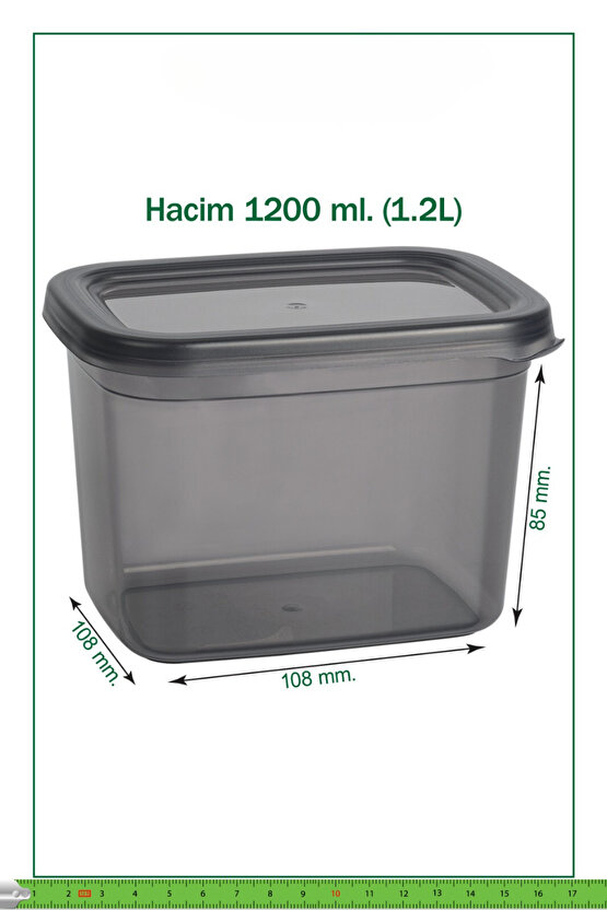 12 Adet 24 Parça 1,2 Lt (1200 ml) Dikdörtgen Erzak Bakliyat Saklama Kabı Çeyiz Seti Etiket Hediyeli