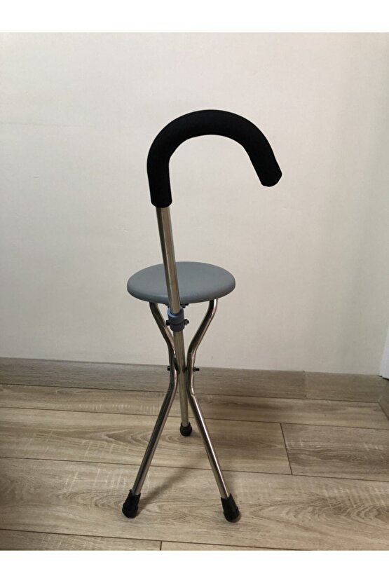Krom Baston Oturaklı Tabure Sandalye