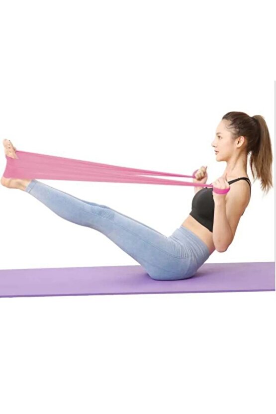 2 Metre Fuşya Yoga Pilates Egzersiz Bandı Terabant (AÇIK UÇLU - SERT)