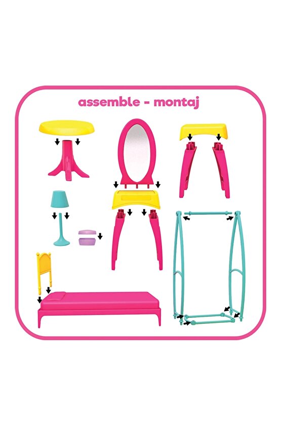 Lindanın Yatak Odası - Yatak Odası Oyuncak - Yatak Odası Seti - Barbie Yatak Odası