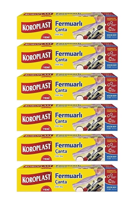 Fermuarlı Çanta Küçük Boy 12 Li 16 x 14 Cm x 6 Paket